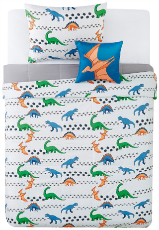 Thumbnail 6: My World My World Kids Dino Tracks Comforter Set 