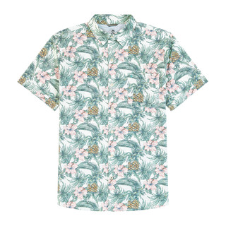 Thumbnail 8: IZOD IZOD Men's Chambray Green Pink Short Sleeve Buttoned Shirt 