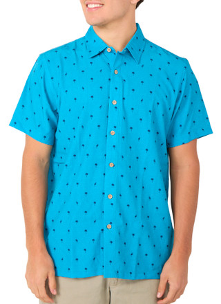 Thumbnail 1: PROJEK RAW Men's Short Sleeve Flamingo Button Down Top 