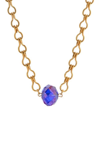 Thumbnail 1: 1928 Jewelry 1928 Jewelry Gold Tone Blue AB Bead Necklace 