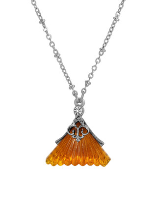 Thumbnail 1: 1928 Jewelry 1928 Jewelry Fluted Triangle Topaz Glass Necklace 