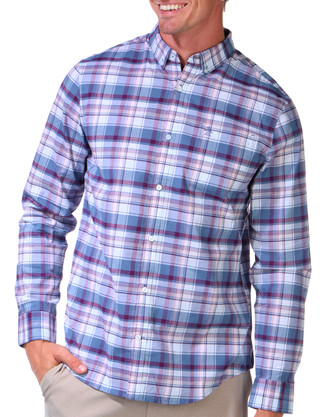 Thumbnail 4: PENGUIN Penguin Men's Long Sleeve Roadmap Plaid Shirt 
