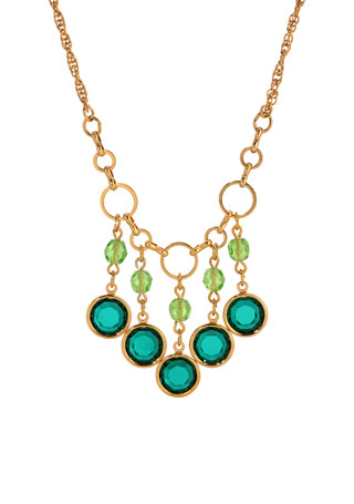 Thumbnail 1: 1928 Jewelry 1928 Jewelry Gold Tone Green Crystal Necklace 