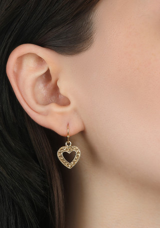 Thumbnail 2: 1928 Jewelry 1928 Jewelry Gold Tone Heart Bead Drop Wire Earrings 