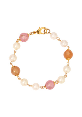 Thumbnail 1: 1928 Jewelry 1928 Jewelry Faux Pearl Pink Peach Beaded Bracelet 