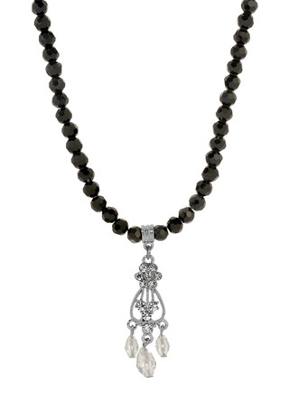 Thumbnail 1: 1928 Jewelry 1928 Jewelry Black Bead Crystal Pendant 