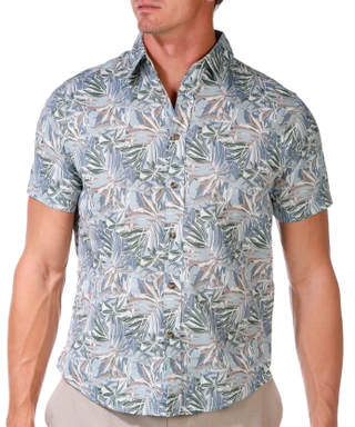 Thumbnail 4: Report Collection Report Collection Men's Tropical Print Button Down Shirt 