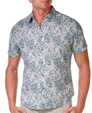 Thumbnail 1: Report Collection Report Collection Men's Tropical Print Button Down Shirt 