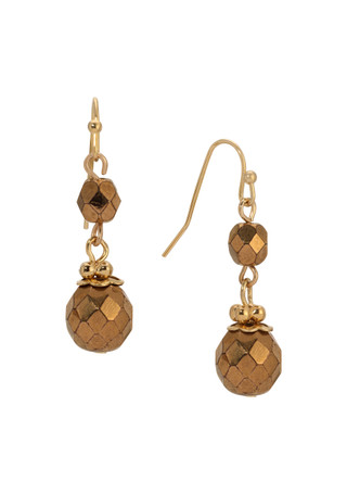 Thumbnail 1: 1928 Jewelry 1928 Jewelry Round Bronze Bead Drop Wire Earrings 