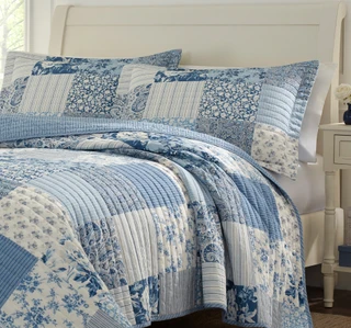Thumbnail 12: Laura Ashley Laura Ashley Paisley Patchwork Quilt Set 