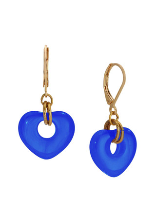Thumbnail 1: 1928 Jewelry Gold Tone Heart Drop Leverback Earrings 