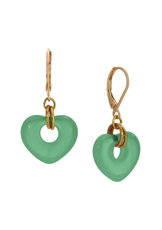Thumbnail 1: 1928 Jewelry Gold Tone Heart Drop Leverback Earrings 