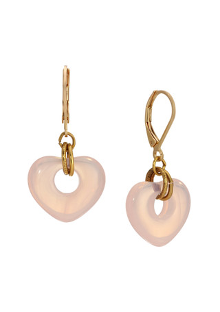 Thumbnail 1: 1928 Jewelry Gold Tone Heart Drop Leverback Earrings 