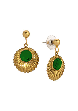 Thumbnail 1: 1928 Jewelry 1928 Jewelry Gold Tone Crystal Drop Round Earrings 