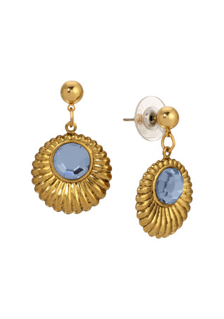 Thumbnail 2: 1928 Jewelry 1928 Jewelry Gold Tone Crystal Drop Round Earrings 