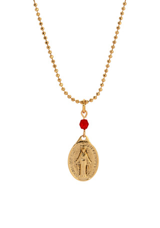 Thumbnail 1: SYMBOLS OF FAITH Symbols of Faith Miraculous Medal Charm Necklace 
