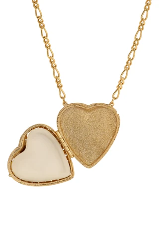 Thumbnail 2: 1928 Jewelry 1928 Jewelry Porcelain Heart Locket Necklace 