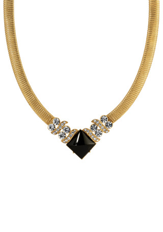 Thumbnail 1: 1928 Jewelry 1928 Jewelry Black Onyx Crystal Adjustable Necklace 