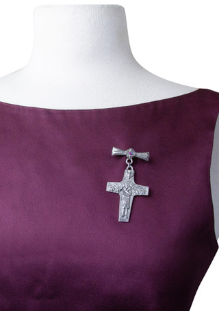 Thumbnail 2: SYMBOLS OF FAITH Symbols of Faith Red Stone Pope Francis Cross Pin 