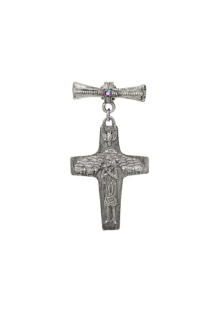 Thumbnail 1: SYMBOLS OF FAITH Symbols of Faith Red Stone Pope Francis Cross Pin 