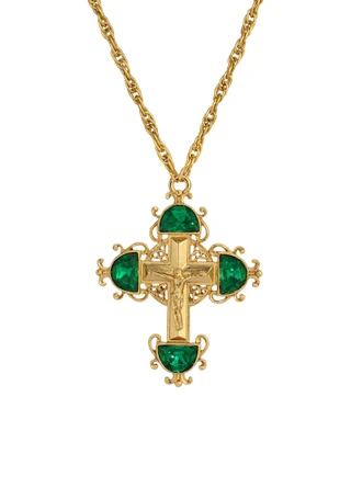 Thumbnail 1: SYMBOLS OF FAITH Symbols of Faith Cross Crystal Necklace 