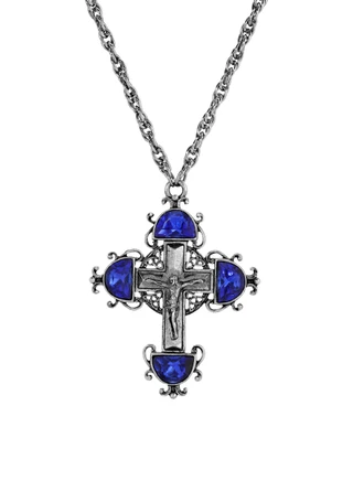 Thumbnail 2: SYMBOLS OF FAITH Symbols of Faith Cross Crystal Necklace 
