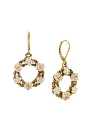 Thumbnail 1: 1928 Jewelry 1928 Jewelry Faux Pearl White Flower Earrings 