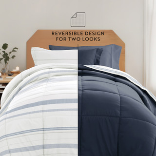 Thumbnail 8: IENJOY HOME 8 Piece Stone Patterned Comforter Dorm Set Bundle 