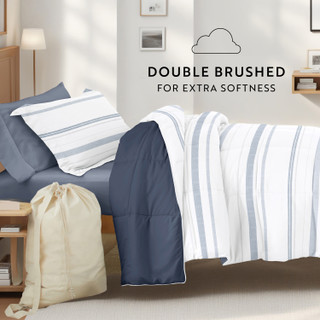 Thumbnail 9: IENJOY HOME 8 Piece Stone Patterned Comforter Dorm Set Bundle 