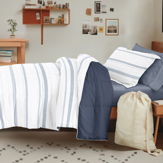 Thumbnail 6: IENJOY HOME 8 Piece Stone Patterned Comforter Dorm Set Bundle 