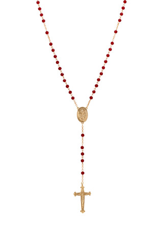 Thumbnail 1: SYMBOLS OF FAITH Symbols of Faith Red Bead Our Lady Of Guadalupe Rosary 