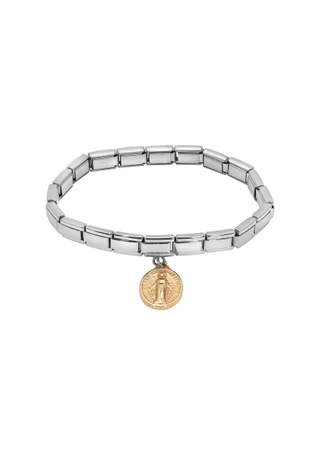 Thumbnail 1: SYMBOLS OF FAITH Symbols of Faith Oval Miraculous Medal Charm Bracelet 