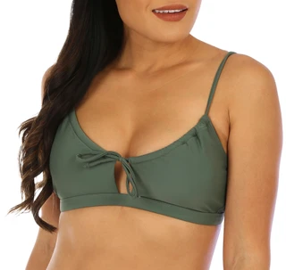 Thumbnail 2: Cyn & Luca Cyn & Luca Juniors Solid Tie Front Keyhole Swim Top 