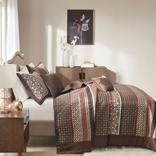 Thumbnail 5: Madison Park Madison Park Princeton 5 Pc. Jacquard Bedspread Set 