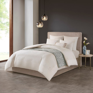 Thumbnail 1: N NATORI N Natori Hanae Cotton Blend Yarn Dyed Comforter Set 