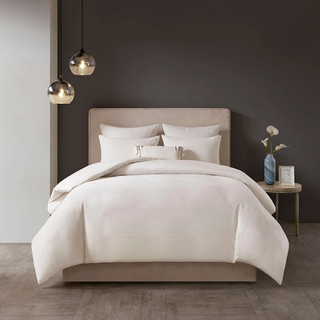 Thumbnail 4: N NATORI N Natori Hanae Cotton Blend Yarn Dyed Duvet Cover Set 