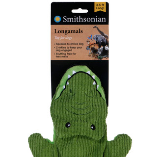 Thumbnail 4: Smithsonian Smithsonian 42 in Longamals Gator Squeak Crinkle Dog Toy 