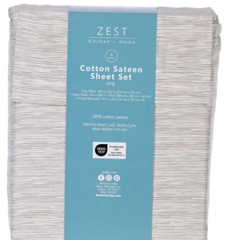 Thumbnail 3: Zest Kitchen + Home Zest Kitchen + Home 4 Pc Striped Sheet Set 