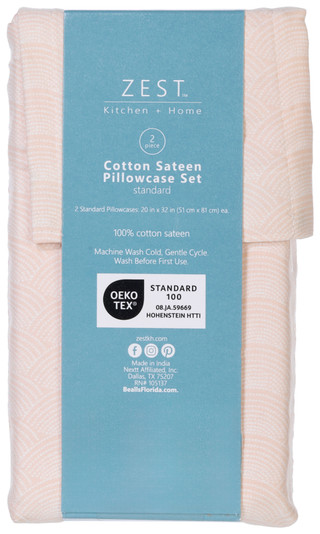 Thumbnail 3: Zest Kitchen + Home ZEST Kitchen + Home 2 Pk Cotton Sateen Standard Pilowcase 