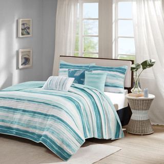 Thumbnail 1: Madison Park Madison Park 6 Pc. Marina Printed Quilt Set 