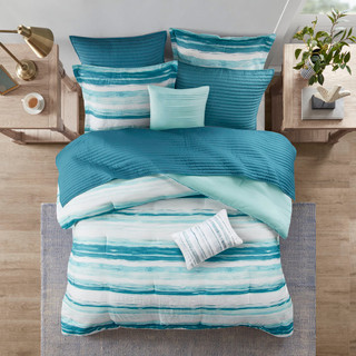 Thumbnail 9: Madison Park Madison Park 8 Pc. Seersucker Comforter & Quilt Set 