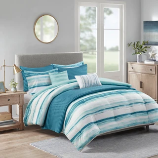 Thumbnail 1: Madison Park Madison Park 8 Pc. Seersucker Comforter & Quilt Set 
