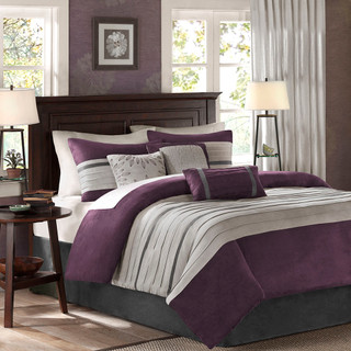 Thumbnail 3: Madison Park Madison Park 7 Pc. Palmer Faux Suede Comforter Set 