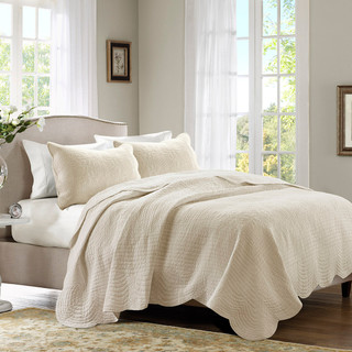Thumbnail 1: Madison Park Madison Park Tuscany Reversible Scalloped Edge Quilt Set 
