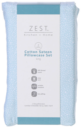 Thumbnail 1: Zest Kitchen + Home ZEST Kitchen + Home 2 Pk Cotton Sateen Pillowcase Set 