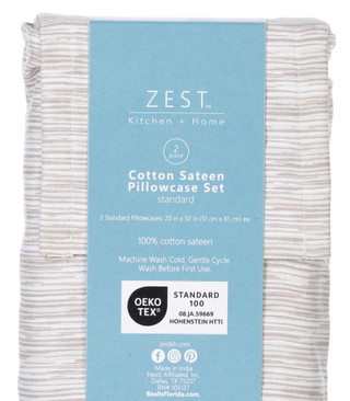 Thumbnail 3: Zest Kitchen + Home ZEST Kitchen + Home 2 Pk Cotton Sateen Pillowcase Set 