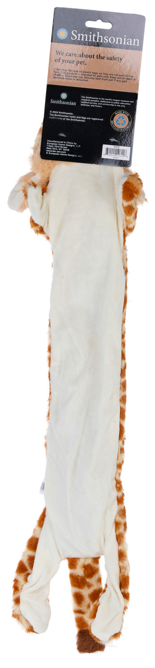 Thumbnail 3: Smithsonian Smithsonian 28 in Longamals Giraffe Squeak Crinkle Dog Toy 