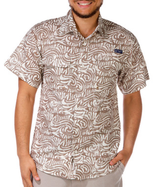 Thumbnail 1: Nautica Nautica Men's Short Sleeve Print Woven Buttoned Top 
