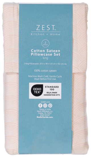 Thumbnail 3: Zest Kitchen + Home ZEST Kitchen + Home 2 Pk Cotton Sateen Pillowcase Set 