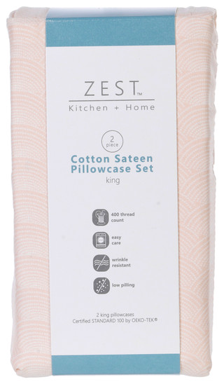 Thumbnail 1: Zest Kitchen + Home ZEST Kitchen + Home 2 Pk Cotton Sateen Pillowcase Set 